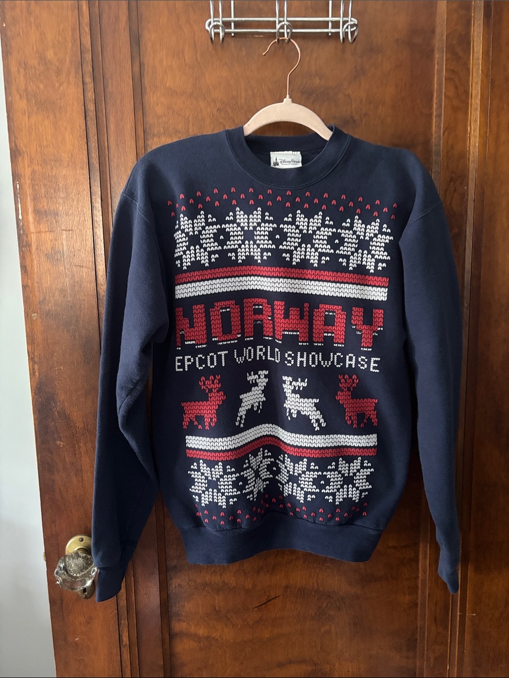 Disney Parks Navy Norway Epcot World Showcase Crewneck Size S
